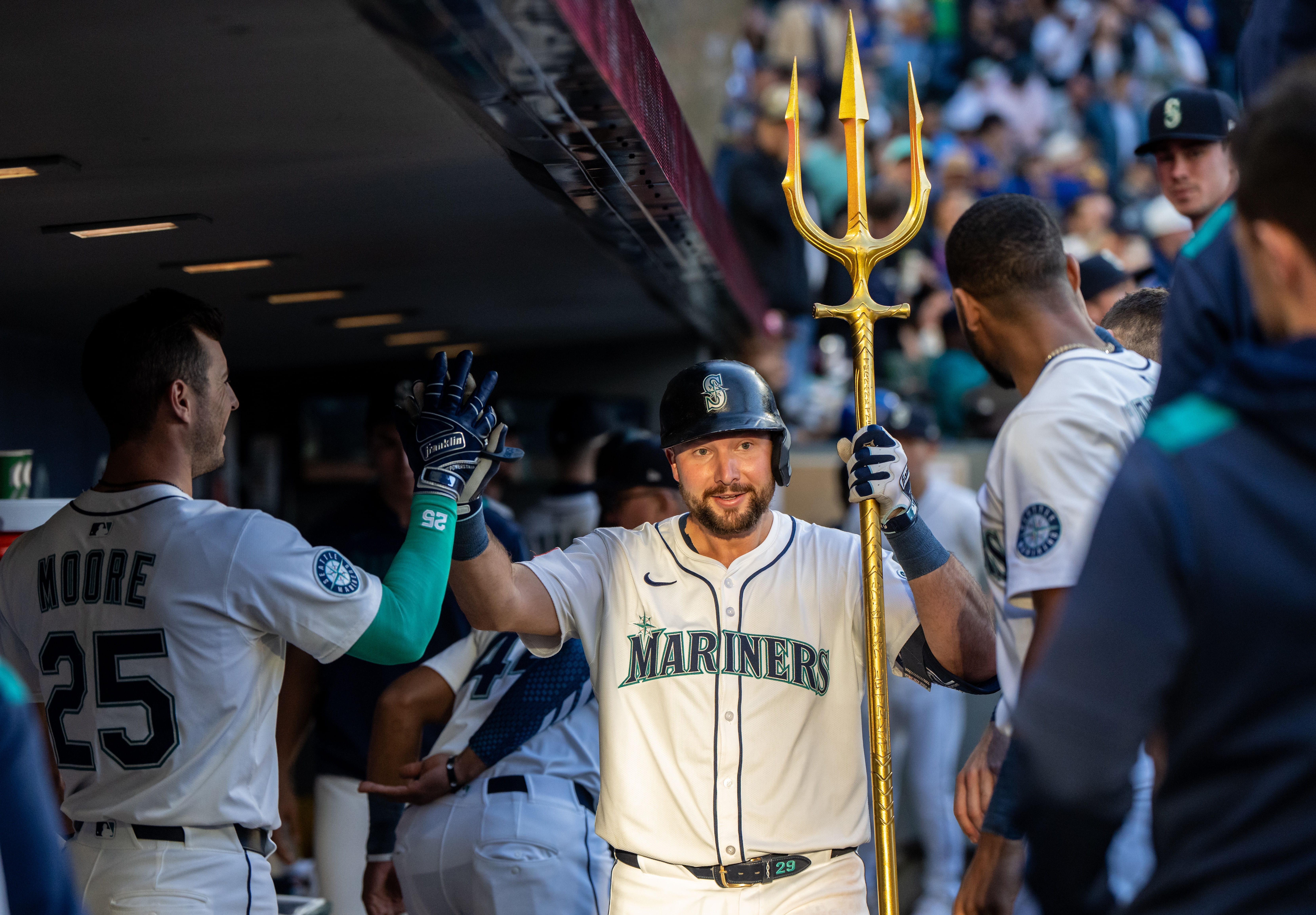 Cal Raleigh should get walked once today (Imagn)